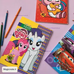 دفتر مشق حاشیه دار فانتزی 40 برگ سیمی