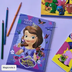 دفتر مشق حاشیه دار فانتزی 40 برگ سیمی