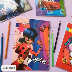 دفتر مشق حاشیه دار فانتزی 40 برگ سیمی