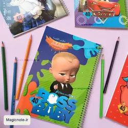 دفتر مشق حاشیه دار فانتزی 40 برگ سیمی