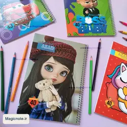 دفتر مشق حاشیه دار فانتزی 40 برگ سیمی