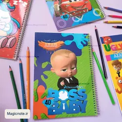 دفتر مشق حاشیه دار فانتزی 40 برگ سیمی