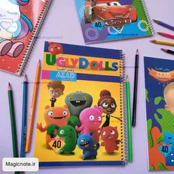 دفتر مشق حاشیه دار فانتزی 40 برگ سیمی