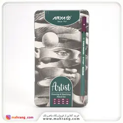 ست جعبه فلزی مداد طراحی آرتیست آریا