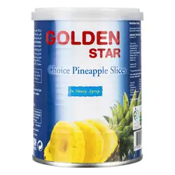 Golden starکمپوت آناناس حلقه با درب آسان بازشو ودر پوش565gr
