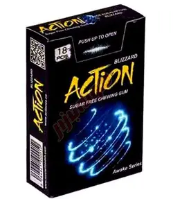 اکشن- آدامس دراژه بدون شکر بیداری با طعم بلیزارد (اکالیپتوس)