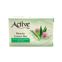 اکتیو صابون دست و صورت کرمی آلوئه ورا و گل 125 گرمی 36 عددی
