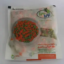 نوبر سبز مخلوط نخود فرنگی و هویج مکعبی 400 گرم