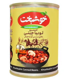 خوشبخت کنسرو لوبیا چیتی با قارچ