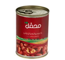 محفل کنسرو لوبیا چیتی با سس چیلی  قوطی 380 گرمی