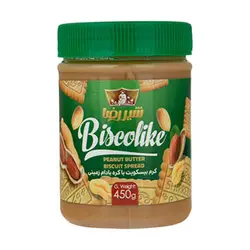 شیررضا کرم بیسکوئیت با کره بادام زمینی ساده 450 گرمی