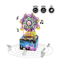 پازل سه بعدی جعبه موسيقی چرخ و فلک‌دار Robotime AM402