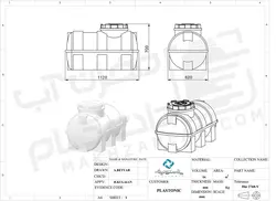 مخزن پلاستیکی 250 لیتری تک لایه افقی پلاستونیک
