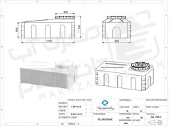 مخزن مکعبی 800 لیتری پلی اتیلنی سه لایه پلاستونیک
