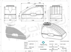 مخزن پلاستیکی 1000 لیتری زیرپله تک لایه پلاستونیک