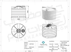 مخزن پلاستیکی 6000 لیتری تک لایه عمودی پلاستونیک
