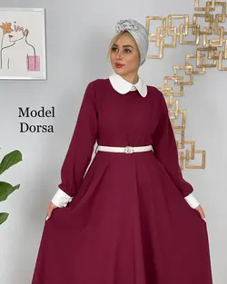 ماکسی زنانه مدل درسا+کمربند چرم - فروشگاه پوشاک