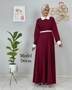 ماکسی زنانه مدل درسا+کمربند چرم - فروشگاه پوشاک