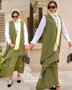 ست سه تیکه (وست، شومیز، دامن) مدل گندم