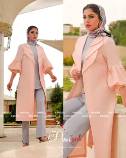 ست سه تیکه مانتو، شومیز و شلوار مدل ترنم