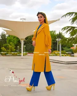 ست سه تیکه مانتو، شومیز و شلوار مدل ترنم