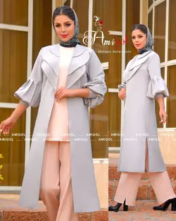 ست سه تیکه مانتو، شومیز و شلوار مدل ترنم