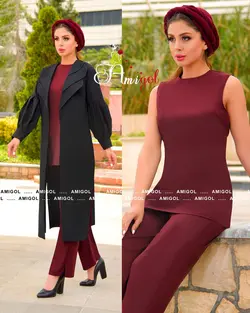 ست سه تیکه مانتو، شومیز و شلوار مدل ترنم