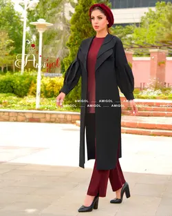 ست سه تیکه مانتو، شومیز و شلوار مدل ترنم