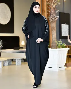 مانتو عبایی جواهر دوزی زنانه مدل سامیه - فروشگاه پوشاک