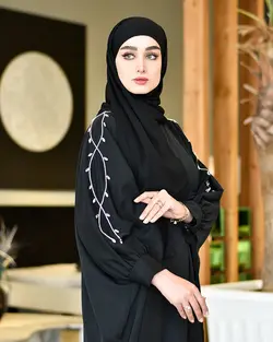 مانتو عبایی جواهر دوزی زنانه مدل سامیه - فروشگاه پوشاک