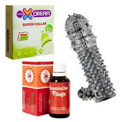 پک قطره محرک + کاندوم سیلیکونی RF + کاندوم فضایی