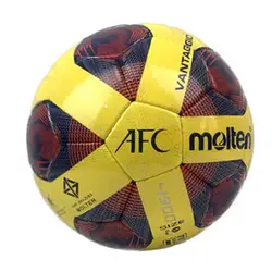 توپ فوتبال دوختی حرفه ای مولتن ونتاجیو سایز 5 زرد قرمز مخصوص چمن