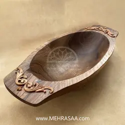 ظرف سالاد چوبی دسته‌دار