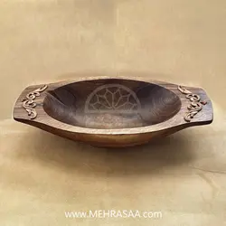 ظرف سالاد چوبی دسته‌دار