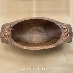 ظرف سالاد چوبی دسته‌دار