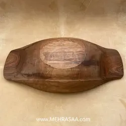 ظرف سالاد چوبی دسته‌دار