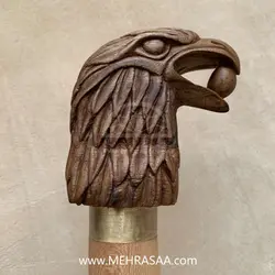 عصا چوبی دسته سر عقابی