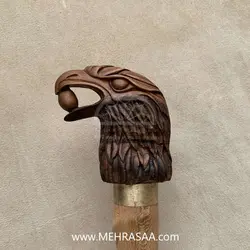 عصا چوبی دسته سر عقابی