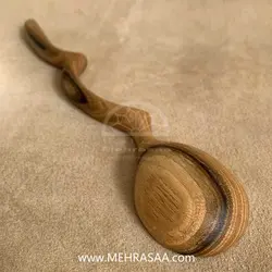 قاشق چوبی طرح مارپیچ