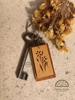 سرکلیدی چوبی قاب گل صحرایی (۹)