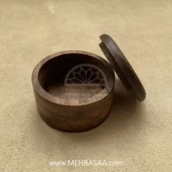 جعبه جواهر چوبی گرد