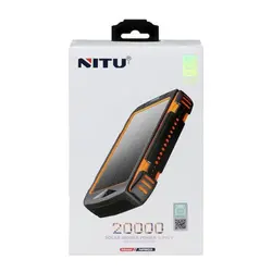 پاوربانک خورشیدی فست شارژ نیتو NITU NPB03 QC+PD ظرفیت 20000 میلی آمپر ساعت | موبایل برتر