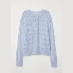 بلوز بافت نازک آبی اچ اند ام | خرید لباس زنانه | فروشگاههای اینترنتی لباس های زنانه