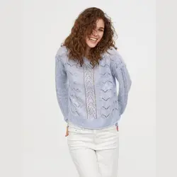 بلوز بافت نازک آبی اچ اند ام | خرید لباس زنانه | فروشگاههای اینترنتی لباس های زنانه