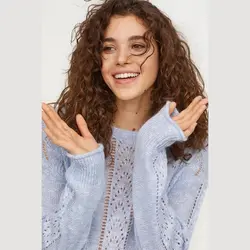 بلوز بافت نازک آبی اچ اند ام | خرید لباس زنانه | فروشگاههای اینترنتی لباس های زنانه