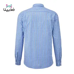 پیراهن مردانه چهارخونه آبی - قیمت و خرید پیراهن نخی مارک آلمانی Tchibo