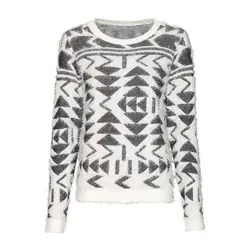 پولیور موهر سفید طرحدار | خرید اینترنتی لباس زنانه | فروشگاه اینترنتی لباس مدبینا