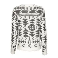 پولیور موهر سفید طرحدار | خرید اینترنتی لباس زنانه | فروشگاه اینترنتی لباس مدبینا