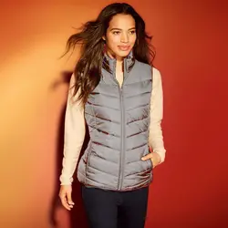 جلیقه پفکی طوسی | حراج لباس زنانه | فروشگاه اینترنتی لباس های مارک دار مدبینا