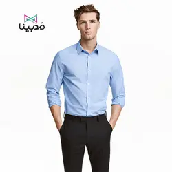 پیراهن مردانه آبی | قیمت و خرید پیراهن مجلسی اداری جنس نخی مارک اچ اند ام